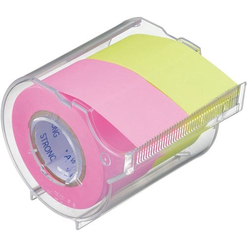 メモックロールテープ強粘着 25mm幅 桃・黄