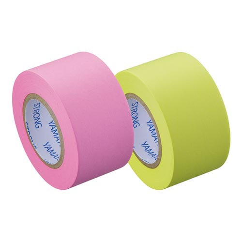 メモックロールテープ強粘着詰替用 25mm幅桃・黄