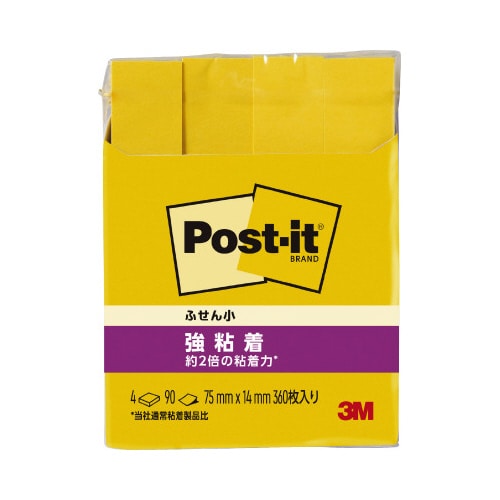 ポストイット 強粘着75×14 ネオン 黄4冊