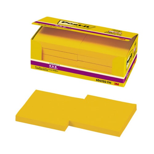 ポストイット 強粘着75×75 ネオン 黄 10冊