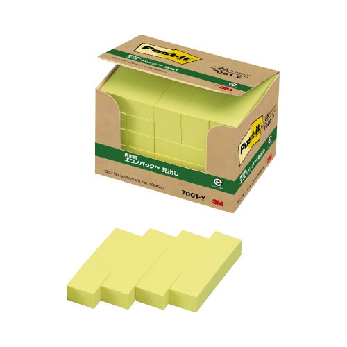 ポストイット 再生紙見出し 50×15 黄25冊