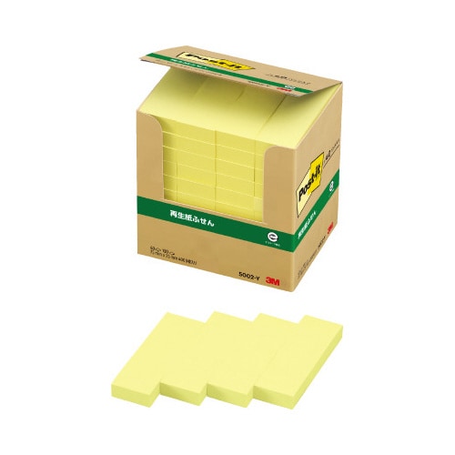 ポストイット 再生紙ふせん 75×25 黄40冊