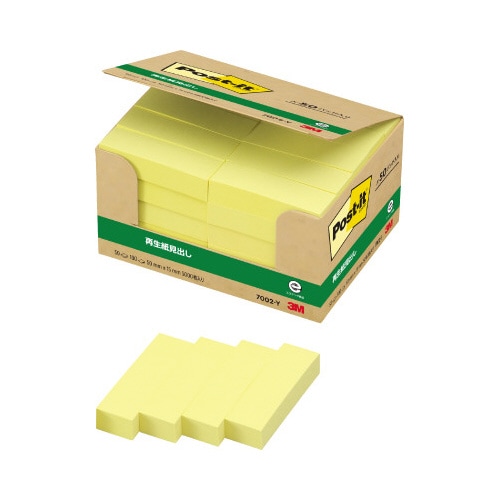 ポストイット 再生紙見出し 50×15 黄50冊