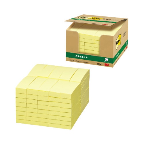 ポストイット 再生紙ふせん 75×25 黄80冊