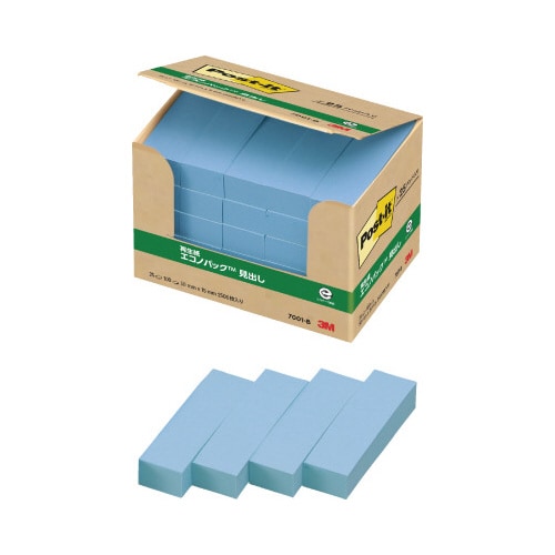 ポストイット 再生紙見出し 50×15 青25冊