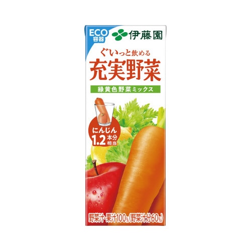 充実野菜 緑黄色野菜ミックス 200ml 24本