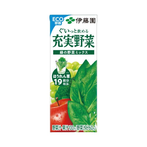 充実野菜 緑の野菜ミックス 200ml 24本