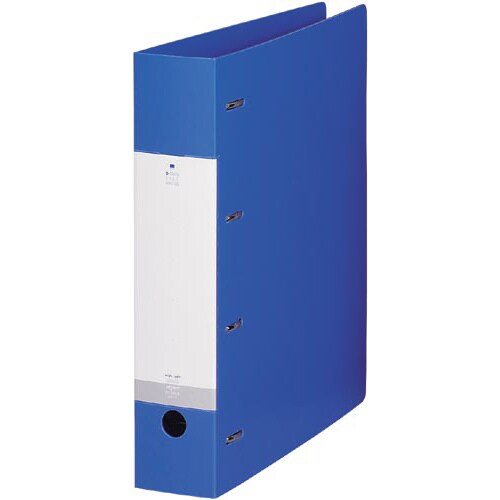 Dリング4穴ファイル 青A4縦背幅64mm