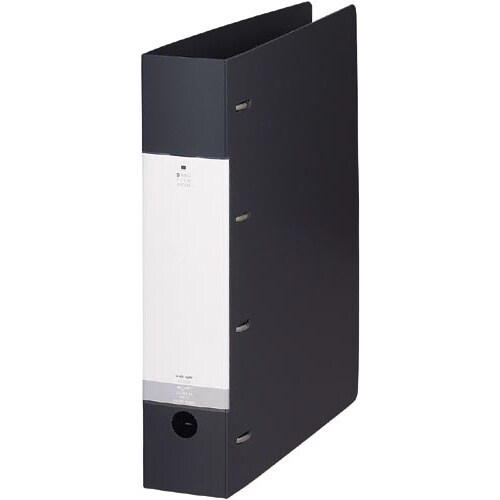 Dリング4穴ファイル 黒A4縦背幅64mm