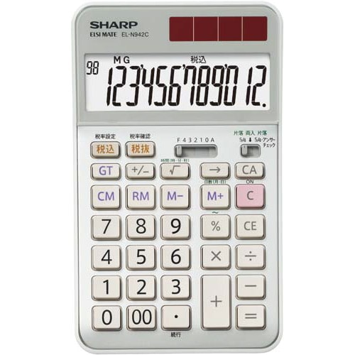 電卓 抗菌実務 ナイスサイズ EL−N942CX