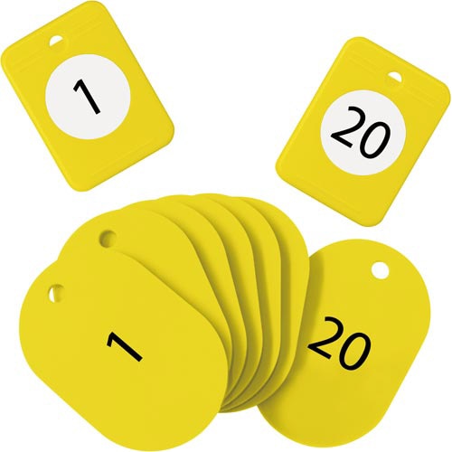 クロークチケット 1−20番 黄