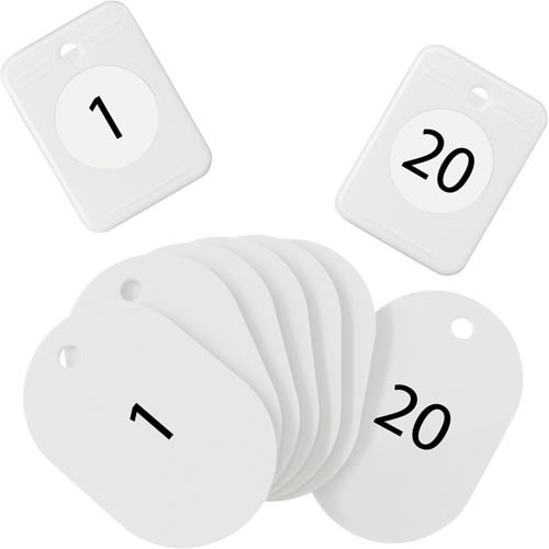 クロークチケット 1−20番 白