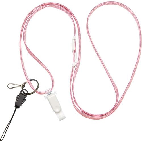 桃 多機能ロングストラップ 120cm×10