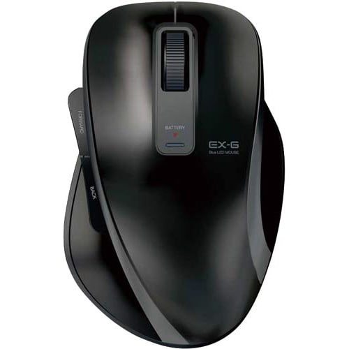 無線ブルーLEDマウス 握りの極み ブラック