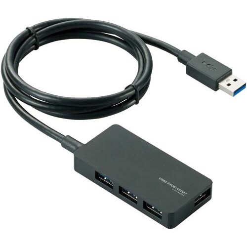 USB3.0ハブ セルフ&バスパワー 4ポート 黒