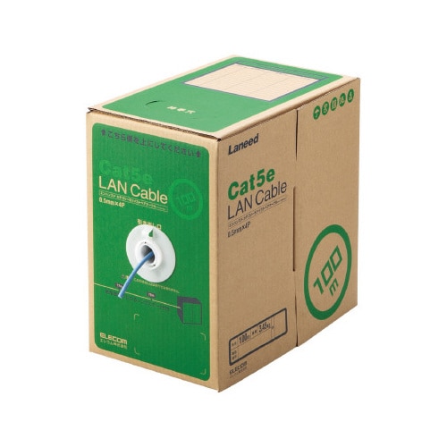 自作用LANケーブル箱 カテゴリ5E 青 100m