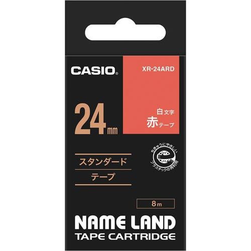 ネームランド 赤色テープ 24mm 白文字