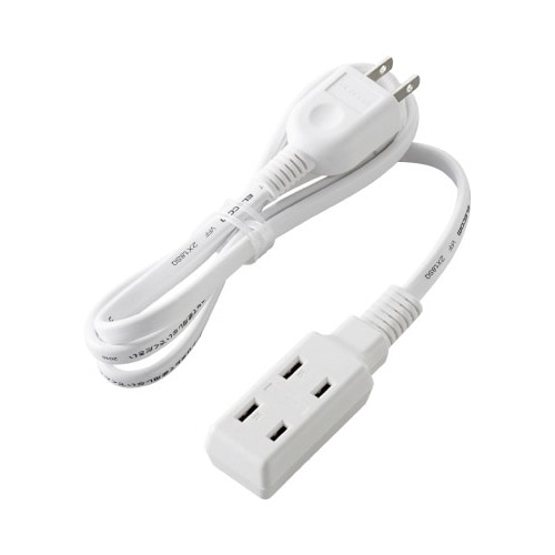 超小型モバイルタップ 3個口 1m ホワイト