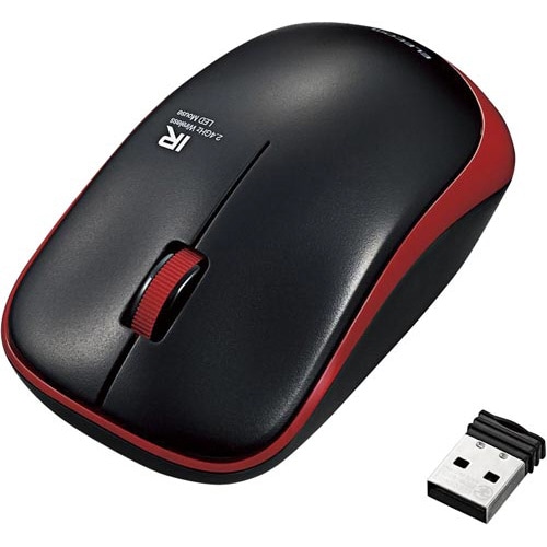 IRマウス 無線 3ボタン 省電力 レッド