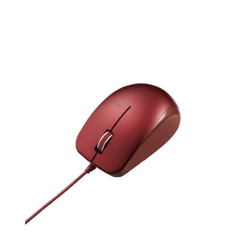 有線マウス 3ボタン 赤 M−BL27UB