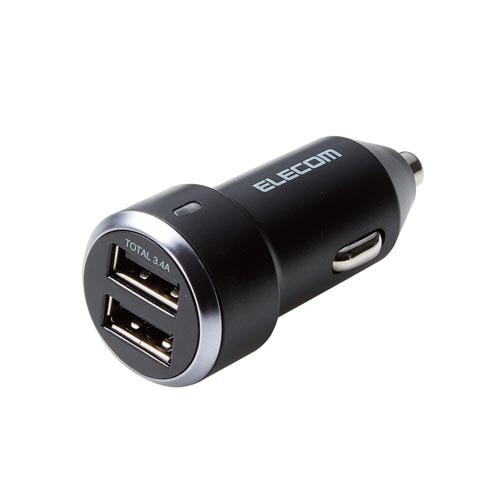 車載充電器 2USBAポート 3.4A 黒
