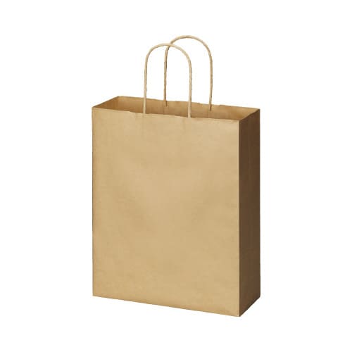 丸紐手提げ袋 薄口 茶(未晒) S 50枚