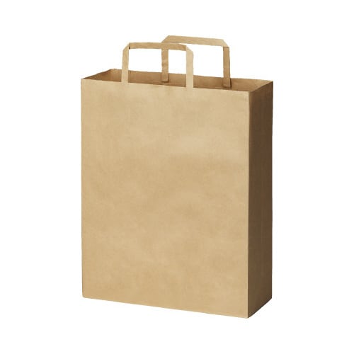 平紐手提げ袋 薄口 茶(未晒) S 50枚×2