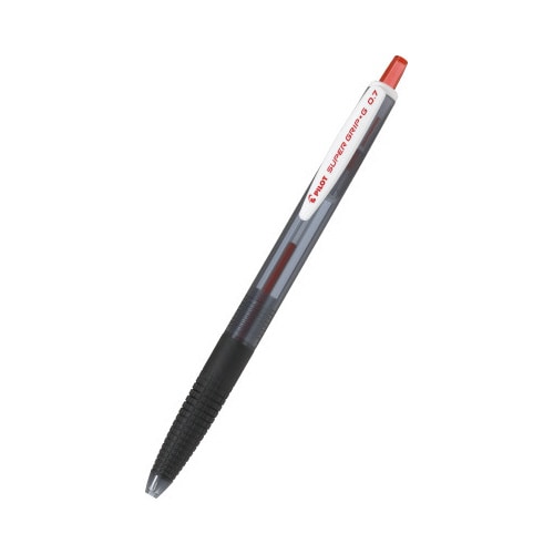 スーパーグリップG ノック式 0.7mm 赤