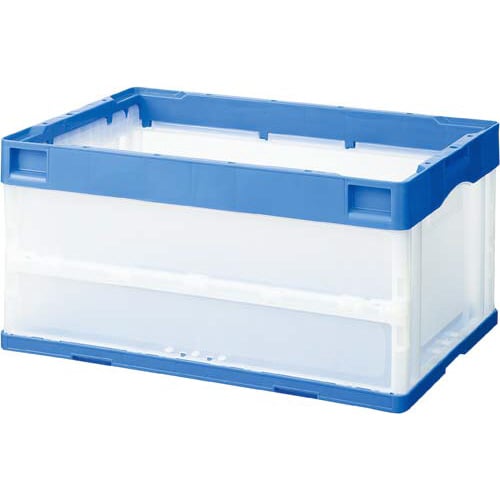 折りたたみコンテナ フタなし 40Lブルー10個入
