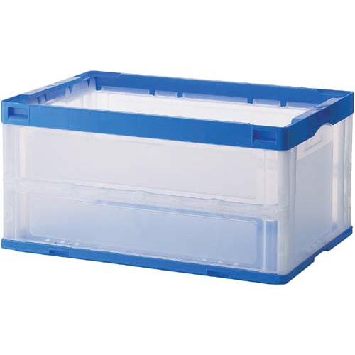 折りたたみコンテナ フタなし 75Lブルー10個入