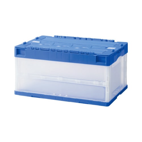 折りたたみコンテナフタ一体型 40Lブルー15個入