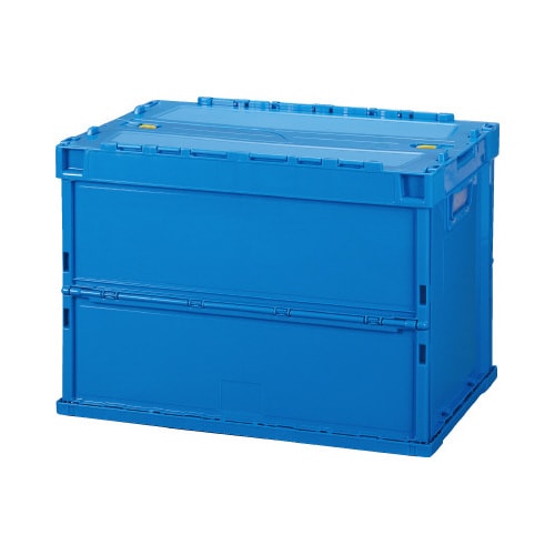 薄型軽量オリコン 60L フタ一体型 ブルー