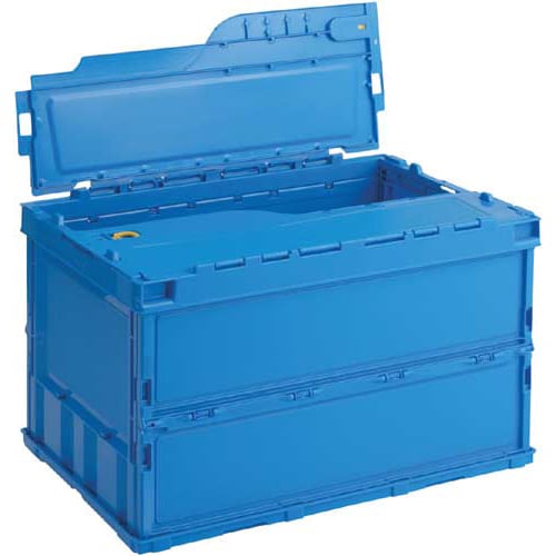 薄型軽量オリコン 50L フタ一体型 ブルー