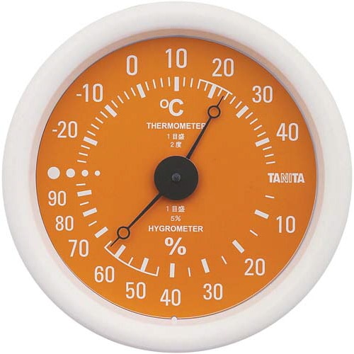 温湿度計 壁掛け式 TT−515 オレンジ