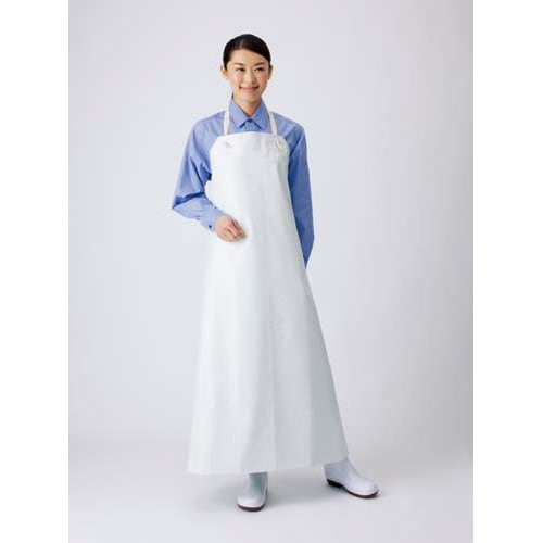 ビニロン前掛 胸当タイプ ホワイト L