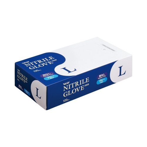 ニトリル手袋#2039 粉無 L 青 100枚入