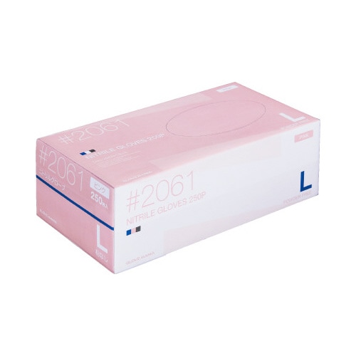 ニトリル使いきり手袋 粉無 ピンクL 250枚入