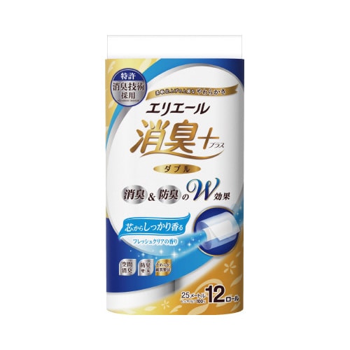 エリエール消臭+トイレット ダブル25m 12個