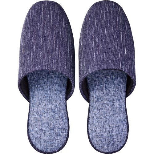 ステッチ柄ツートンスリッパ ダークブルー