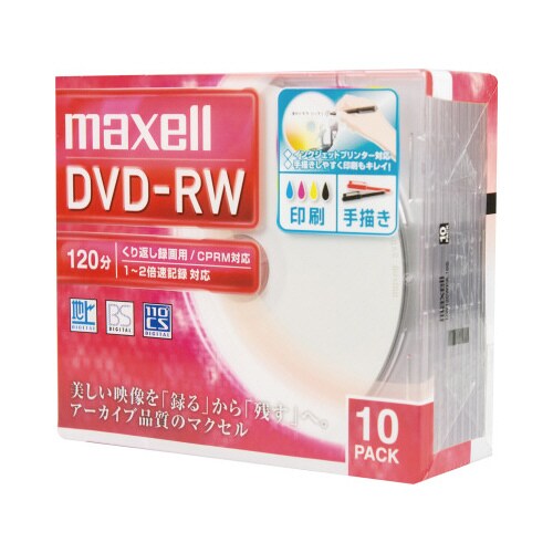 DVD−RW録画用 2倍速 IJ対応 10枚P