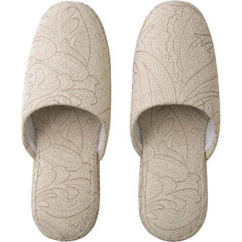 ペイズリー調スリッパ ベージュ