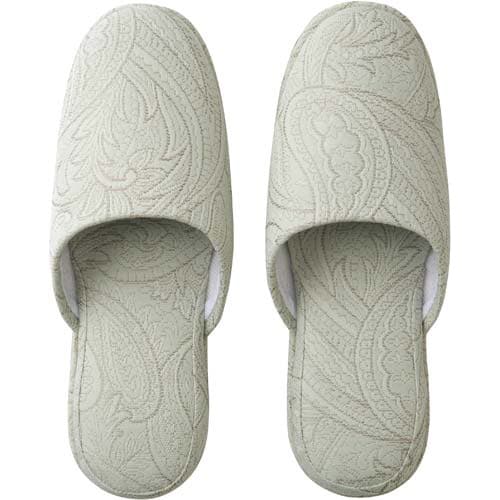 ペイズリー調スリッパ グリーン