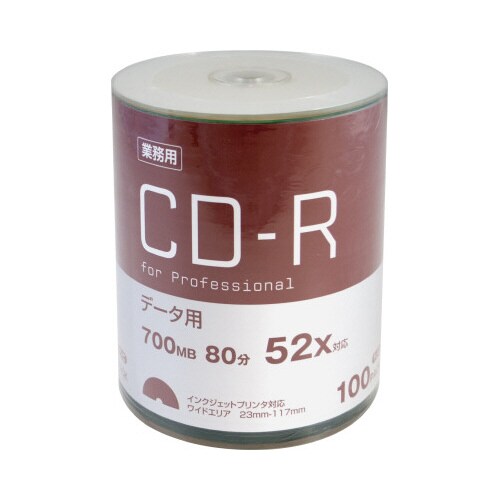 CD−Rデータ用 52倍速 IJ対応 100枚入