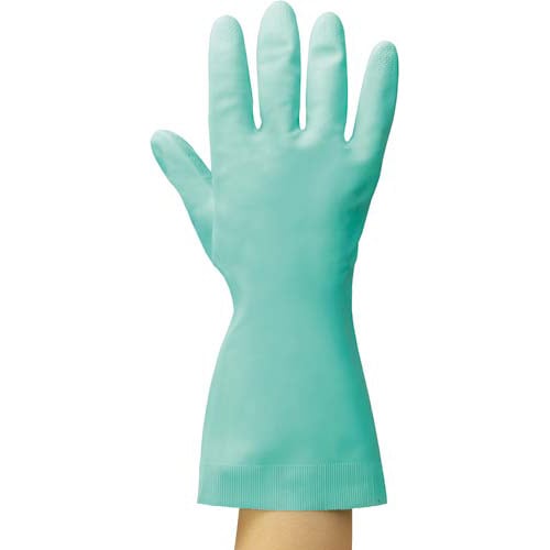 炊事手袋 天然ゴム 中厚手 L グリーン
