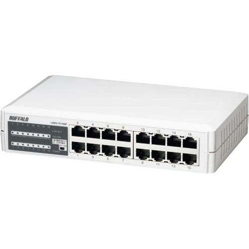 スイッチングハブ 10/100M・プラ 16ポート