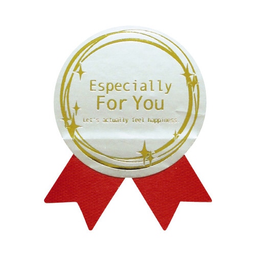 ギフトシール ForYou 銀 赤リボン 100片