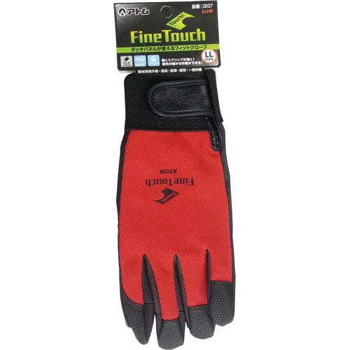 タッチパネル対応手袋 ファインタッチL レッド