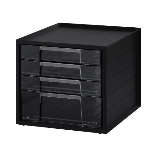 レターケース ブラック 浅型3段深型1段