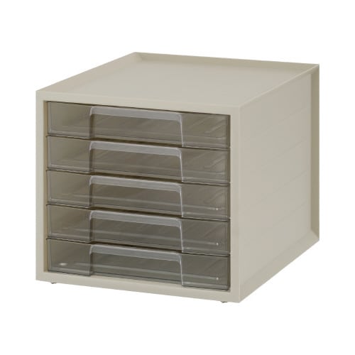 レターケース ホワイト 浅型5段