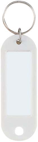 キーホルダー型名札片面PE製42×17mm白×50